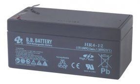Аккумулятор B.B.Battery HR 4-12 12В 4Ач 134x67x60 мм Обратная (-+)