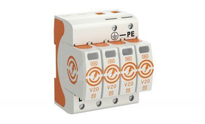 Разрядник V20-4-280, 4P, Un=230В, Imax=160кА, Up<1.3кВ, класс С