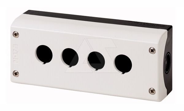 Корпус для поста кнопочного M22-I4, пластик, серый верх и черное основание, 4 монтажных места, IP67/69K