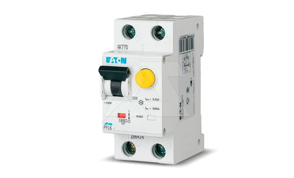 Дифф. авт. выключатель PFL6-6/1N/B/003, 1P+N, 6A, хар-ка B, 6kA, 30mA, тип АС, 2M