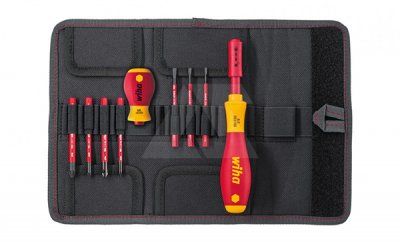 Набор отверток Wiha: рукоятка короткая, рукоятка с замком, 7 бит удлиненных – 2.5; 3,5; 5,5; PZ1; PZ2; SL/PZ1; SL/PZ2