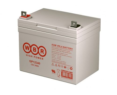 Аккумулятор WBR GP 12340 12В 34Ач 196x130x180 мм Прямая (+-)
