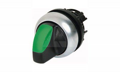 Переключатель I-0-II (60o, возвр.) с зел. рукояткой с подсв. Titan M22-WLK3-G, IP67
