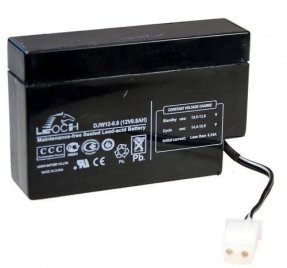 Аккумулятор LEOCH-DJW-12-0.8 12В 0,8Ач 96x25x62 мм Провод с гнездом (AMP Т9)