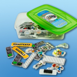 Дорожное движение и инфраструктура, комплект тематических магнитов, 48 штук