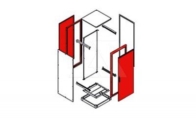 Две сварные рамы щита NEO 2000x700мм (ВxШ), дверь передняя стальная, дверь задняя стальная, RAL7035, IP55