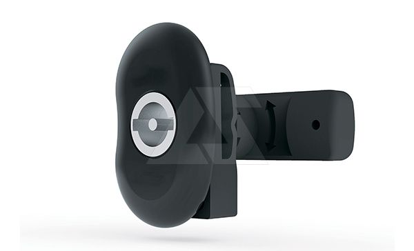 Комплект замка щита EC черного цвета без лого, вставкой под ключ 3мм с двойной бородкой ECWE002, пластиковый язычок