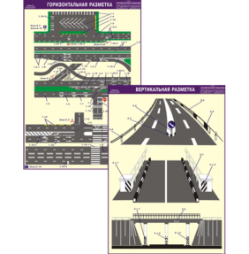 Дорожная разметка, стенд, 2 шт., пластик, 680х970 мм