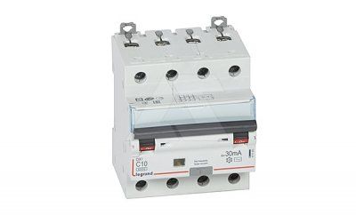Дифф. авт. выключатель Legrand DX3, электромеханический, 4P, 40А, хар-ка C, 6кА, 30mA, тип AC, 7М