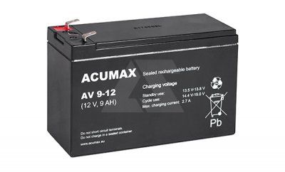 Батарея аккумуляторная Acumax AV9-12, T2, 12V/9Ah