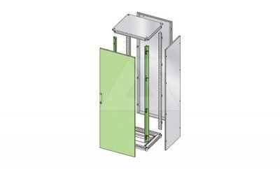 Дверь ENUX 1600x800мм (ВxШ) с 2 передними стойками, RAL7035, IP55