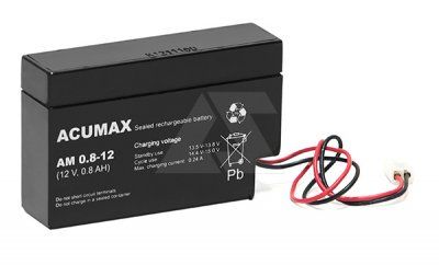 Батарея аккумуляторная Acumax AM0.8-12, 12V/0.8Ah