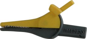 Зажим изолированный типа "крокодил", прямой, красный