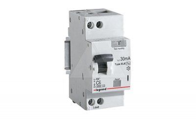 Дифф. авт. выключатель Legrand RX3, электронный, 1P+N, 6A, хар-ка C, 6kA, 30mA, тип AC, 2M