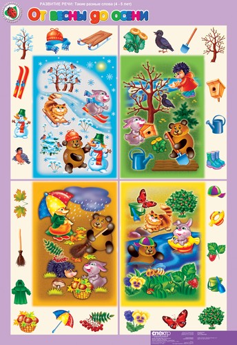 Развитие речи 4-5 лет "Такие разные слова" (5 табл. + 16 карт)