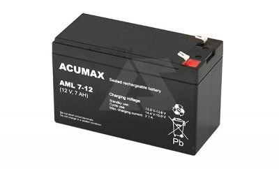 Батарея аккумуляторная Acumax AML7-12, T2, 12V/7Ah