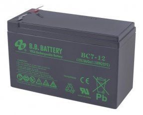 Аккумулятор B.B.Battery BC 7-12 12В 7Ач 151x65x100 мм Прямая (+-)