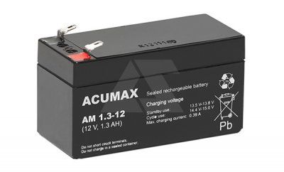 Батарея аккумуляторная Acumax AM1.3-12, T1, 12V/1.3Ah