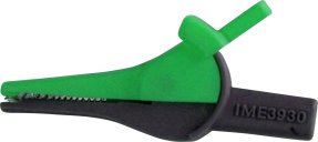 Зажим изолированный типа "крокодил", прямой, синий