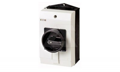 Выключатель нагрузки P1-25/I2/SVB-SW, 3P, 25A, 690VAC, 11kW(400VAC), черная блокируемая рукоятка, в корпусе IP65