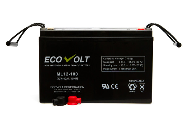 АКБ Ecovolt ML 12-100, емкость: 100 Ач