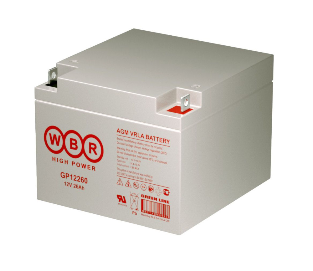 Аккумулятор WBR GP 12260 12В 26Ач 165x175x125 мм Обратная (-+)