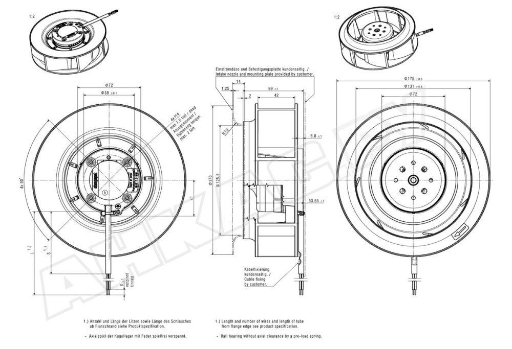 Центробежный вентилятор Ebmpapst RER 175-42/18/2 TDP