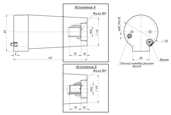 Подключение устройств индикации напряжения серии ИН 3-10 к кабельным адаптерам RICS, АИТ, моноблокам типа RM-6, КРУЭ 6-20 кВ