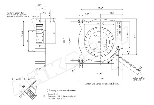 Центробежный вентилятор Ebmpapst RL 90-18/14 N
