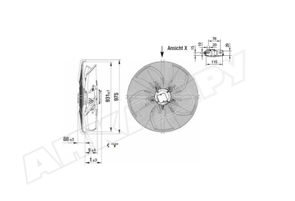 Вентилятор осевой промышленный Ebmpapst S6D910BA0113