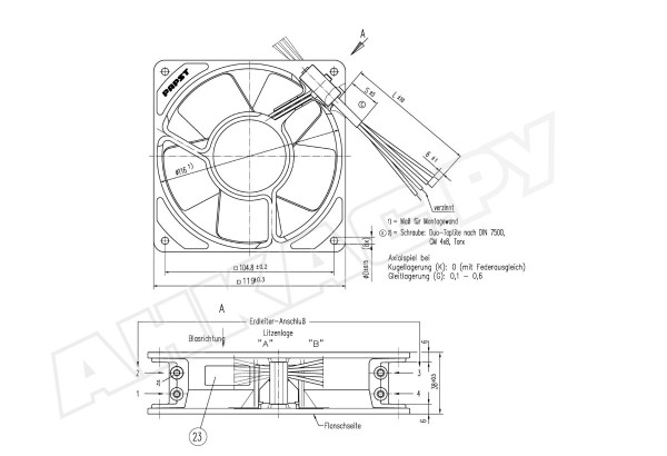 Вентилятор осевой промышленный Ebmpapst 4656 ZWU