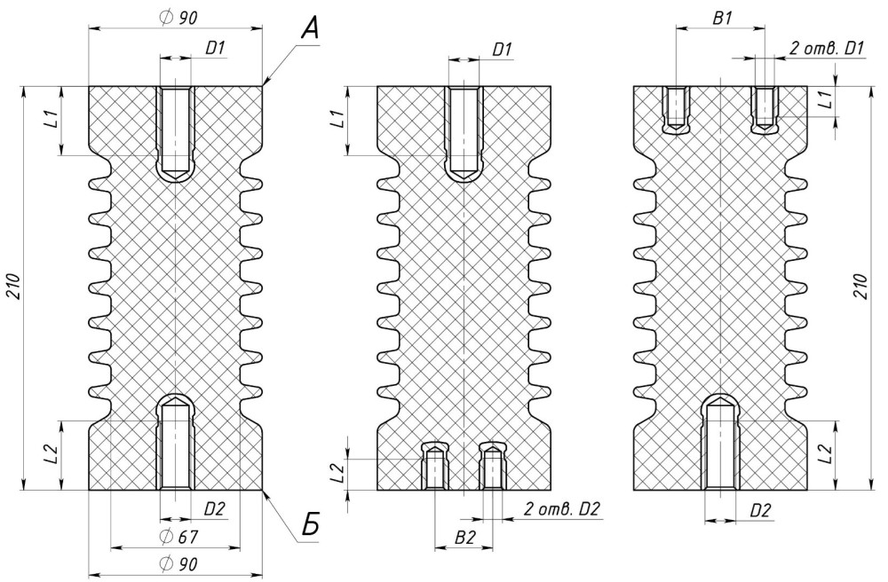 Полимерный изолятор опорный 20 кВ ИОЭЛ 20-5-127-00 УХЛ2 и У3
