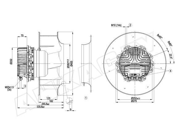 Центробежный вентилятор Ebmpapst R3G400AQ2301