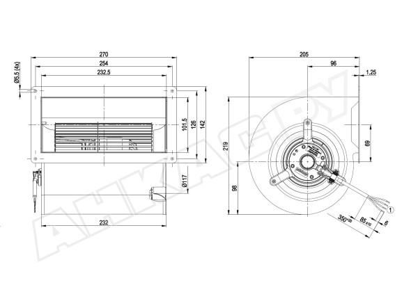 Центробежный вентилятор Ebmpapst D2E146-AP47-22