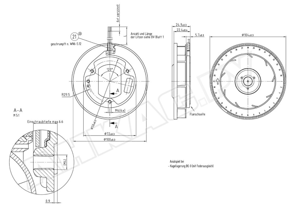 Центробежный вентилятор Ebmpapst REF 100-11/14/2