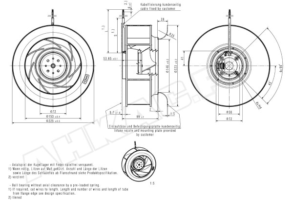 Центробежный вентилятор Ebmpapst RER 225-63/18/2 TDMO
