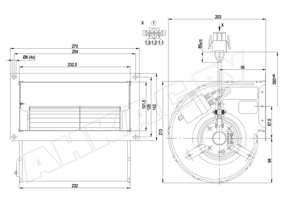 Центробежный вентилятор Ebmpapst D2E133DM52D4