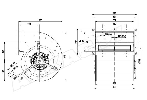 Центробежный вентилятор Ebmpapst D4E240BA0101