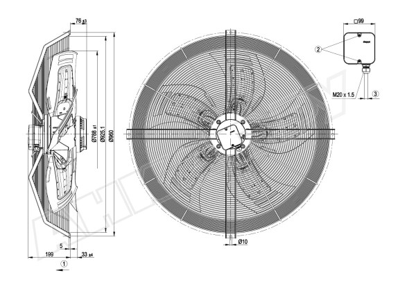 Вентилятор осевой промышленный Ebmpapst S6D800AD0101
