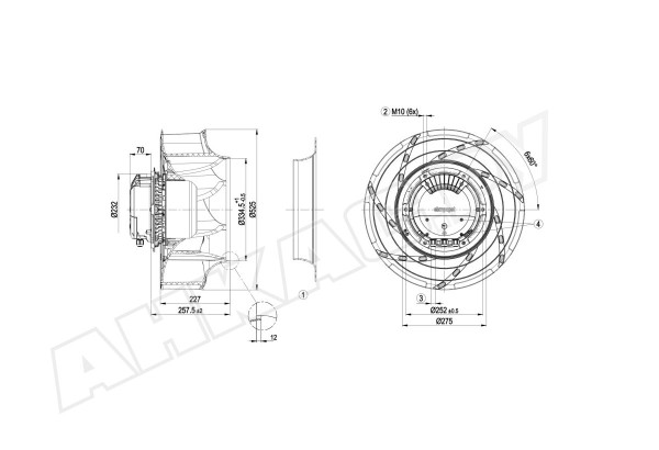 Центробежный вентилятор Ebmpapst R3G500RA2803