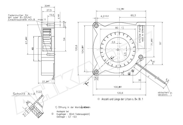 Центробежный вентилятор Ebmpapst RL 90-18/14 NG