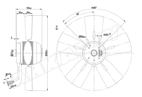 Вентилятор осевой промышленный Ebmpapst A2D300AD0202