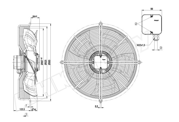 Вентилятор осевой промышленный Ebmpapst S6D500AJ0301