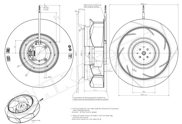 Центробежный вентилятор Ebmpapst RER 220-43/18/2 TDMO