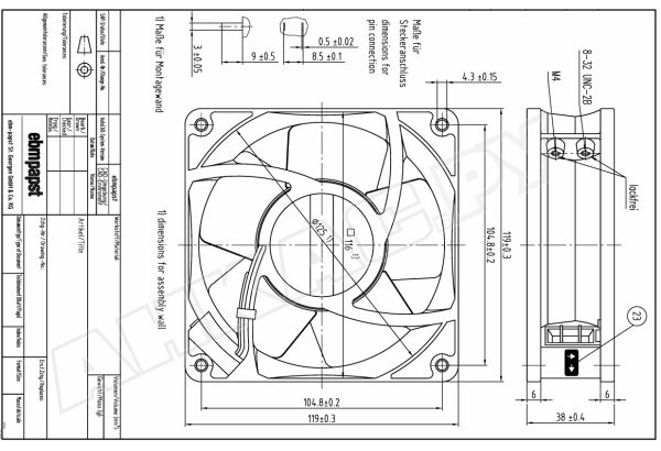 Вентилятор осевой промышленный Ebmpapst 4606 X