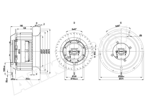 Центробежный вентилятор Ebmpapst R4D310CK0301