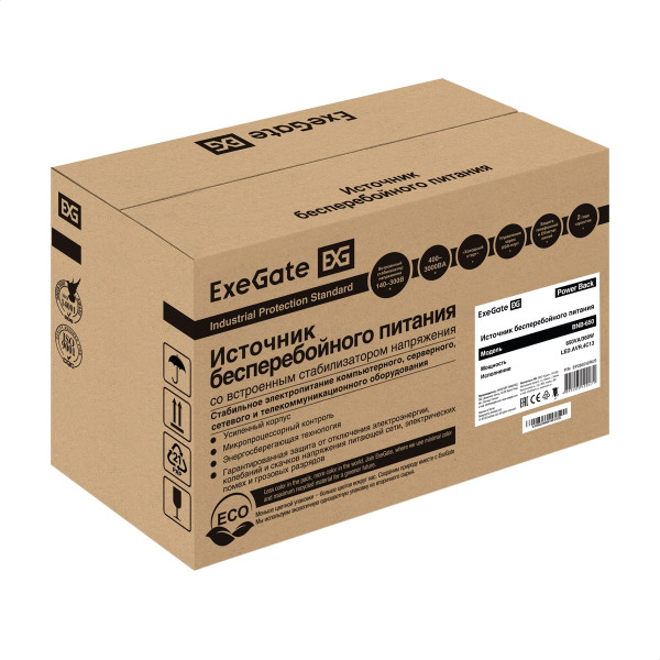 ИБП ExeGate Power Back BNB-650.LED.AVR.4C13