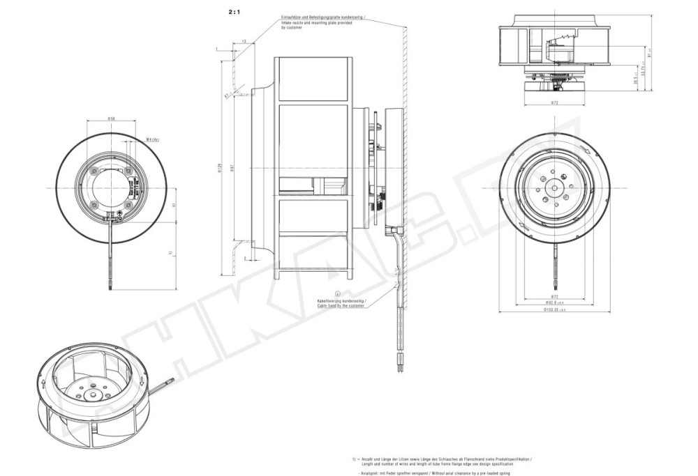 Центробежный вентилятор Ebmpapst RER 133-41/14/2 TDMP