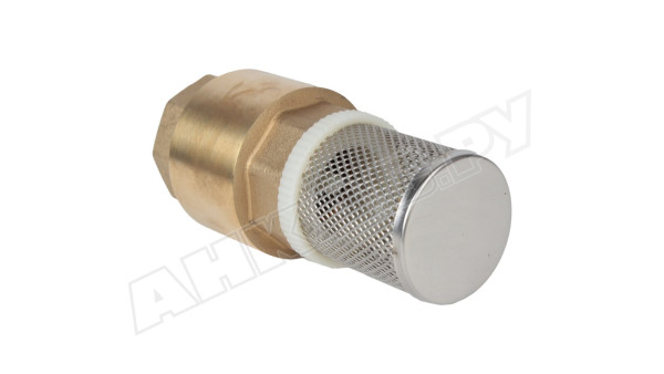Клапан обратный приемный с сеткой 1 дюйм, латунь Pressol, 19890