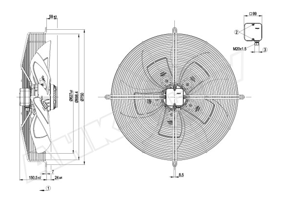 Вентилятор осевой промышленный Ebmpapst S6E630AE0101